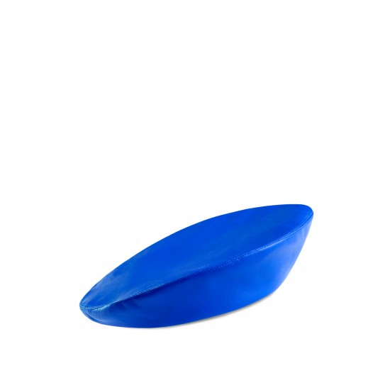 French Cobalt Leather Beret