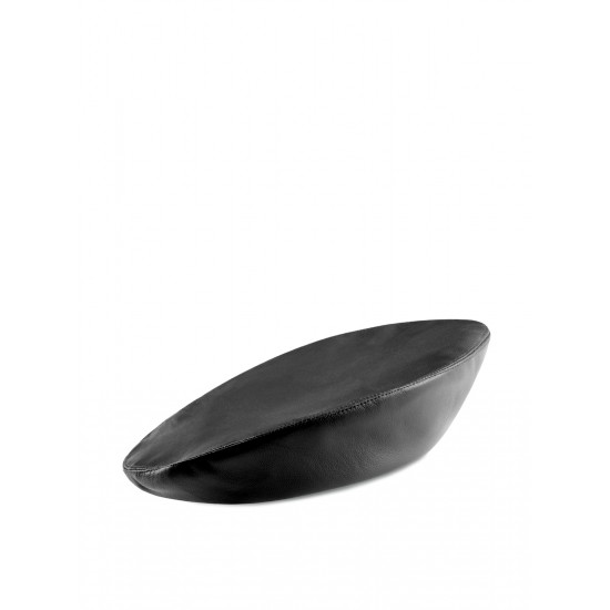 French Black Leather Beret