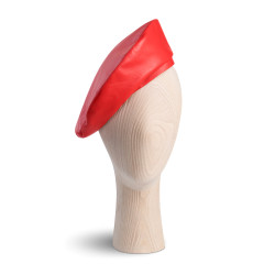 French Red Leather Beret