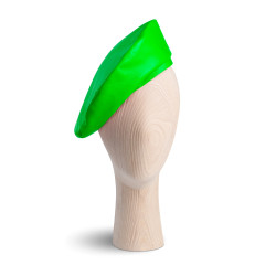 French Green Leather Beret
