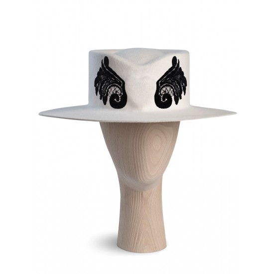 White Lace Heart Hat